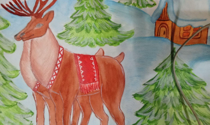 Выставка рисунков «Зимняя сказка».